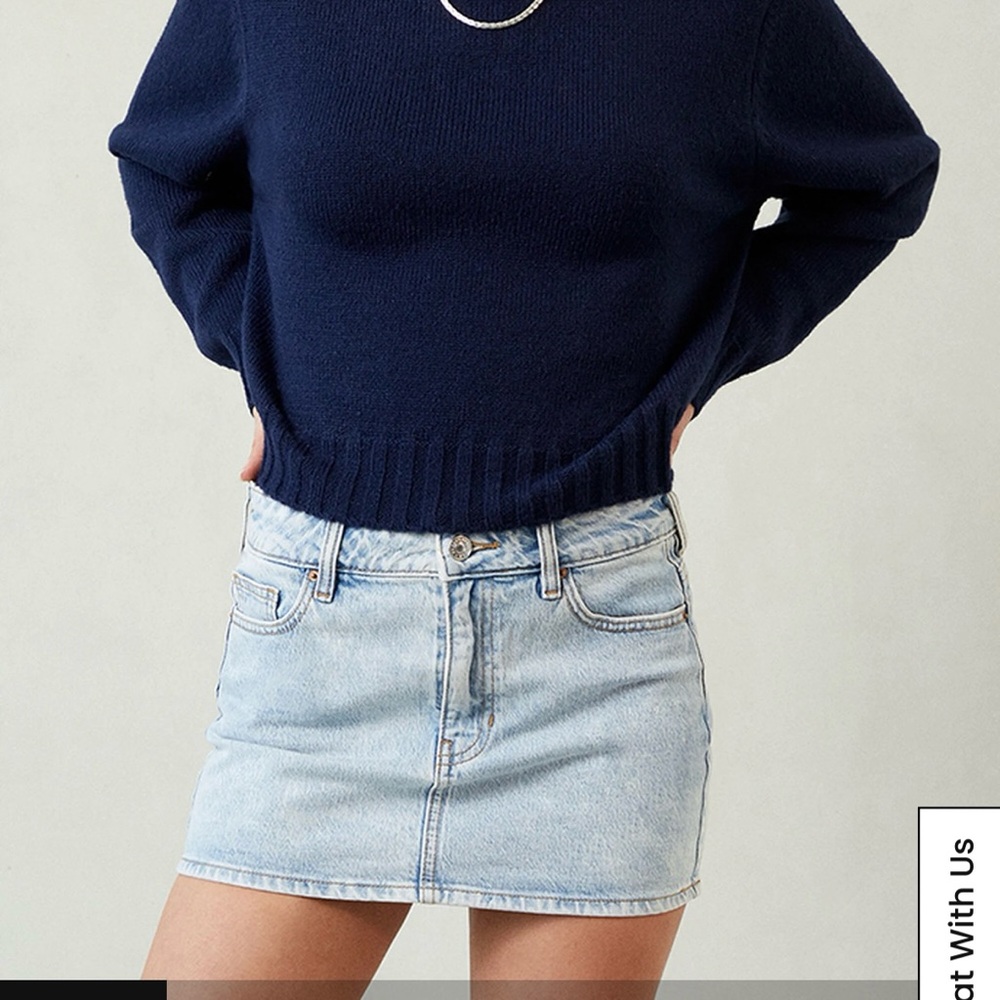 Pacsun Bella Stretch Light Indigo Mid Rise Denim Mini Skirt